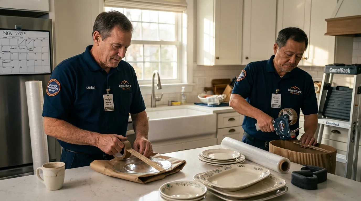 Professional crew packing kitchen dishware in Port Richey, FL